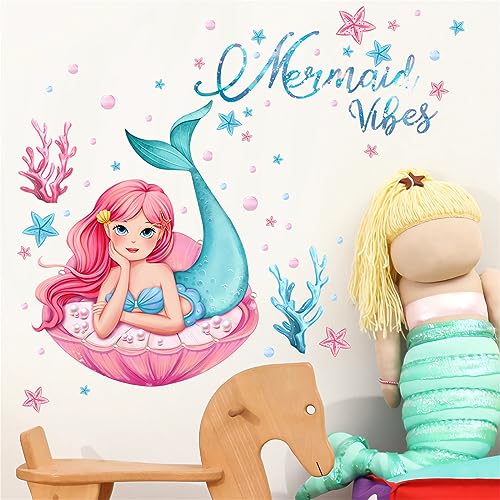 Vinilo Decorativo Sacinora Infantil Sirena Rosa miniatura 4