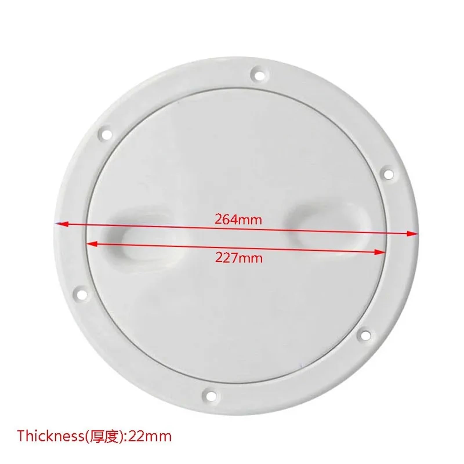 Flache Inspektionsluke aus weißem Nylon, 9 Zoll, mit abnehmbaren Abdeckungen, Bootszugangsabdeckung, Deckel, herausschraubbare Deckplatten-Hardware