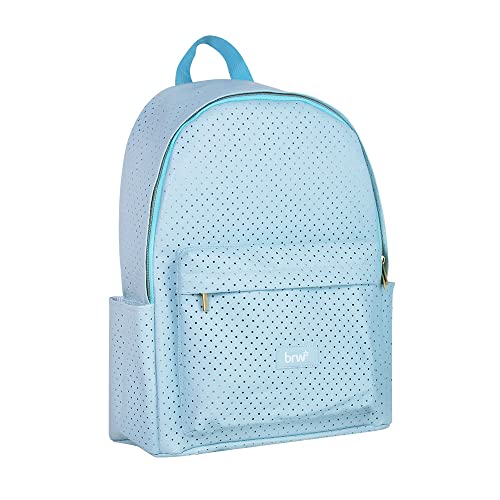 Mochila Escolar Driff Perfurada Azul Pastel, BRW