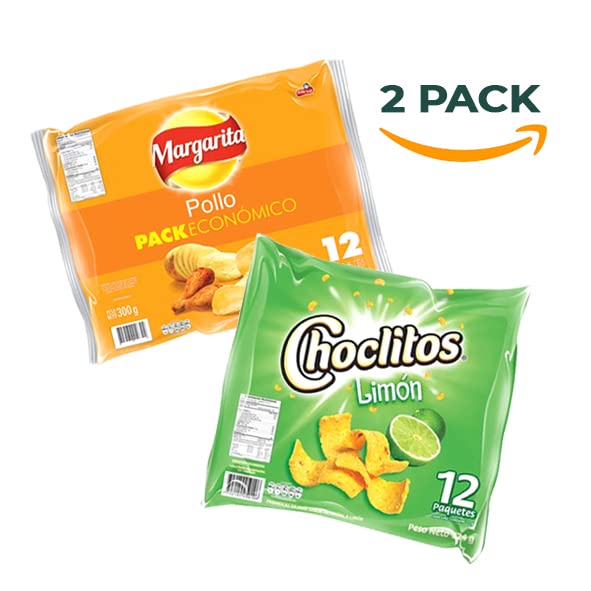 Miniatura 3 de Papas Margarita De PolloChoclitos Sabor Limon 12 Packs de 27 grs cu - Chips de Maíz Sabor Lima 12 Paquetes de 95 oz cada uno. Combo Original The