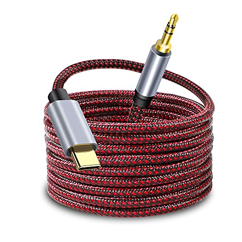 Tiierzon USB C to 3.5mm Audio Aux Cable 5Ft, Type C Adapter to 3.5mm Headphone Stereo Cord Car for Samsung Galaxy S21 S20 Ultra,Note 20 10+,Google Pixel 5 4 3 2XL,iPad Pro and More (5Ft)