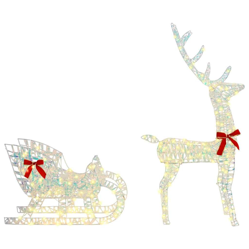 Festnight Beleuchtet Außen Led Rentier mit Schlitten 200 Led Weihnachtsfiguren Weihnachtsdeko Outdoor Figuren Garten Weihnachtsbeleuchtung Weihnachten Deko Warmweiß