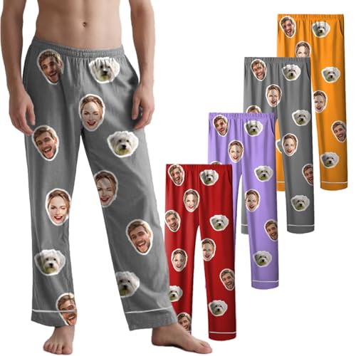 Custom Pajamas Pants With Photo Face Custom PJ Pants Personalized Gifts For Women Men Halloween Christmas Valentines