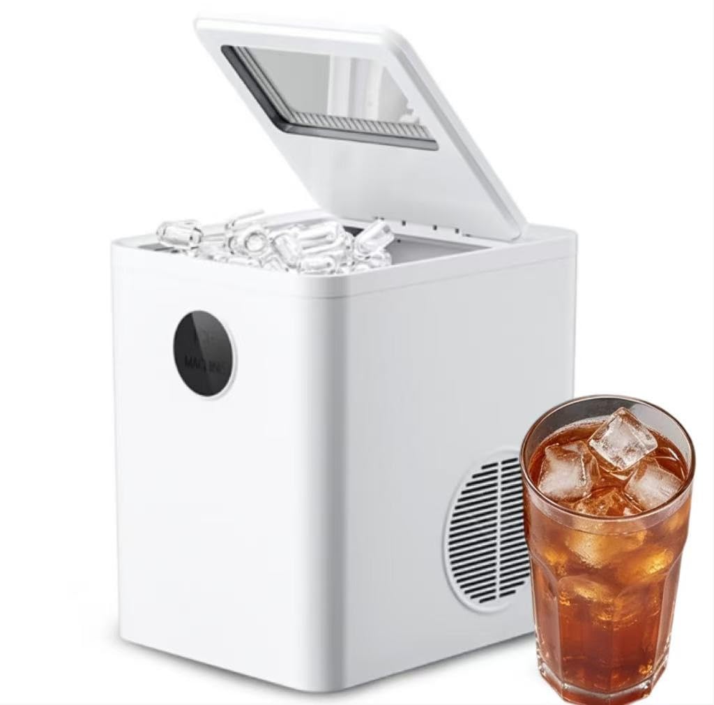 Nugget Ice Maker, macchina per il ghiaccio a pellet masticabile, 12 kg giornaliero, autopulente con un tocco, design compatto per casa, bar, ufficio, campeggio, 9 pezzi, 8 minuti di produzione di