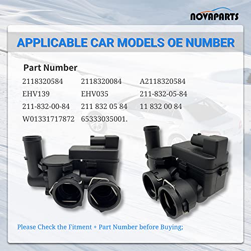 Novaparts Hvac Heater Control Valve 2118320584 For 2003-2009 Mercedes Benz W211 W219 Clk350 Clk500 E320 E350 E500 E550 E55 E63 Amg 2118320084 Ehv139 #TOP2