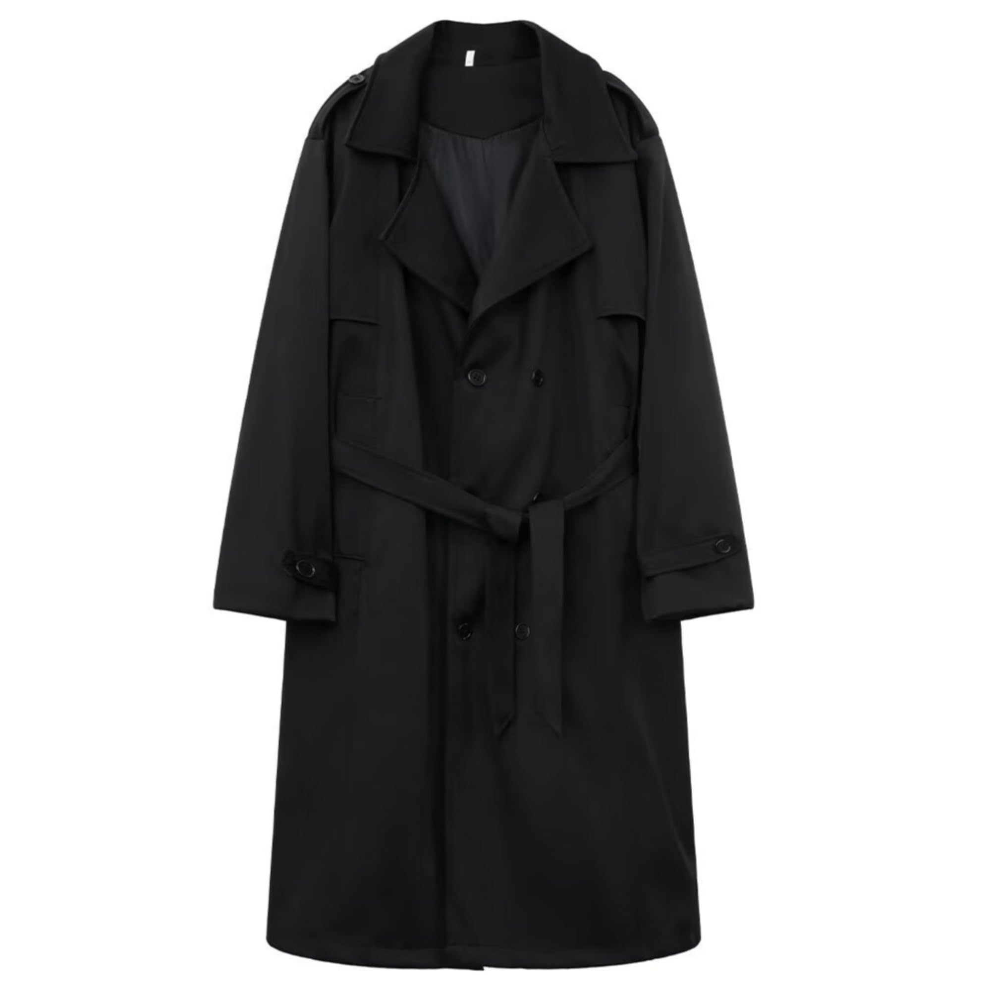 Womens Trench Coat Double-Breasted Fashion Classic Lapel Overcoat Belted Slim Solid Color Outerwear Coat With Belt