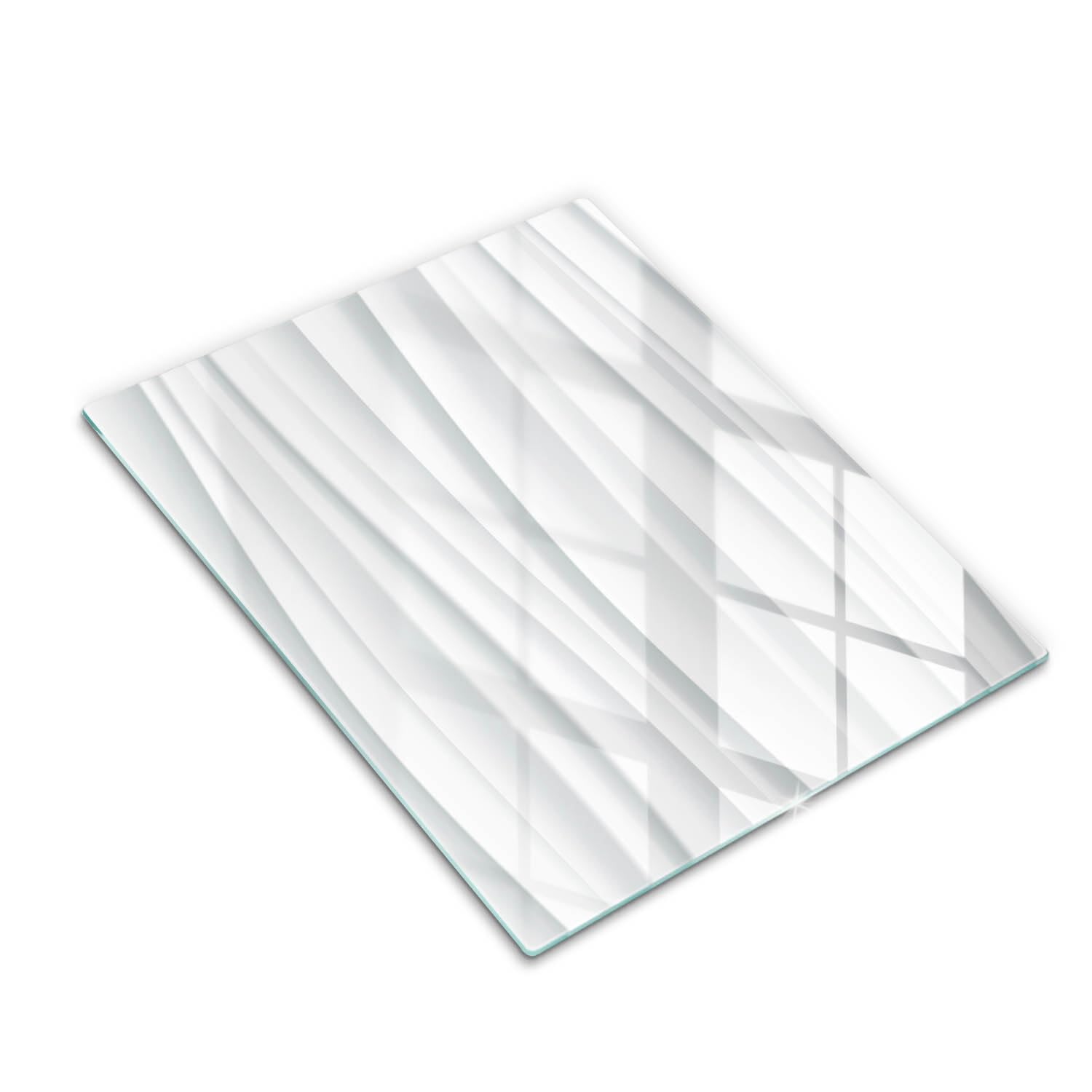 Tabla de cortar de vidrio | Blanco | Superficie impresa