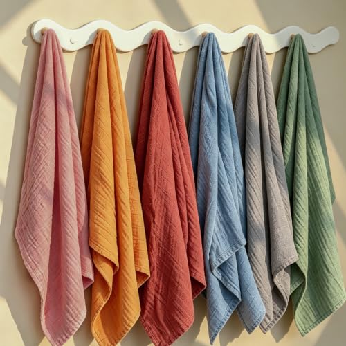 Image of Muslin Swaddle Blankets for Baby Boys and Girls, 2-Pack Breathable Soft Receiving Blanket Wrap, Baby Essentials, Registry & Gift, 47 x 47 inches Green