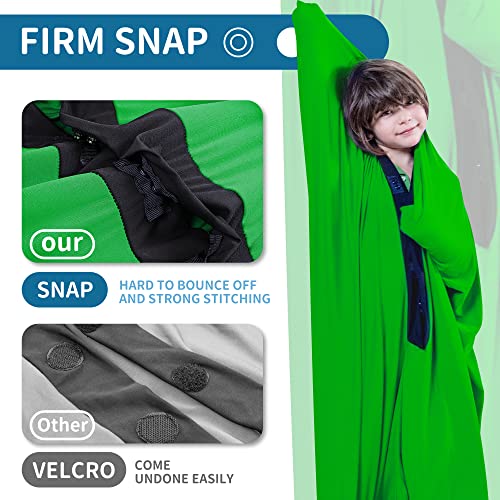 Image of OUTREE Sensory Sock for Kids, 3-5 Years, Small, 36x25.5, Good for Height:33'' - 42'', Full Body Sock Provide Deep Pressure, Sensory Sack for Autistic Children, Body Sock with A Carrying Bag, Green