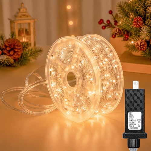 328FT 1000 LED Plug in Fairy Lights with 13 Modes & Timer, Warm White