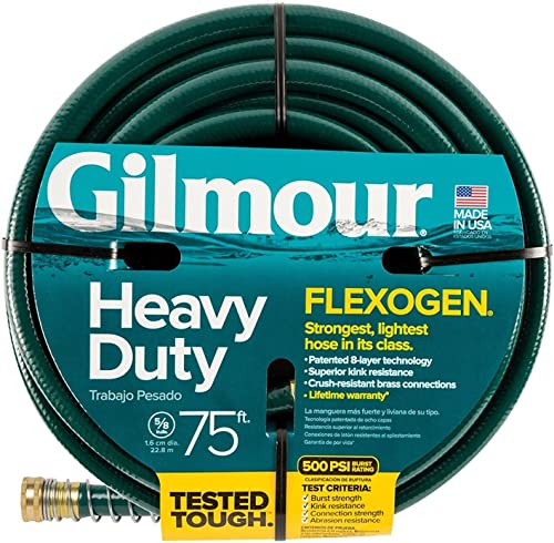 Gilmour 864751-1001 75ft Heavy Duty Flexogen Garden Hose, 5/8'...