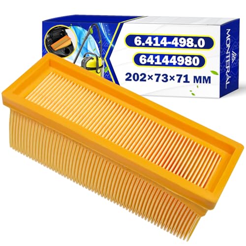 Filtro Aspiradora Lamelar 202x73x71 mm con Código Original 6.414-498.0 64144980 para Kärcher - MONTERAL