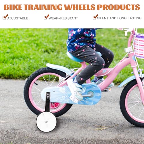 Ruedas de Entrenamiento para Bicicleta 12-16 Pulgadas Blancas con Soporte Estabilizador, Ruedas Silenciosas y Resistentes para Ciclismo miniatura 6