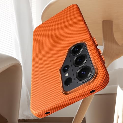 Coque Samsung S26 Plus en métal orange givré de haute précision - 5