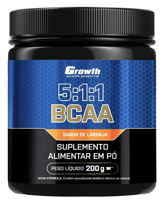 Growth Supplements BCAA 5:1:1-200g Sabor Laranja