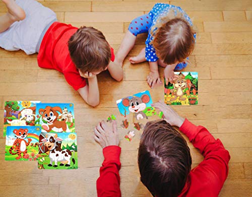 Wooden Jigsaw Puzzles for Kids Ages 3-5 Year Old 20 Piece Animals Colorful Wooden Puzzles for Toddler Children Learning Educational Puzzles Toys for Boys and Girls (6 Puzzles) - Thumbnail 7
