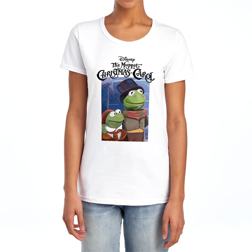 Disney - Women's - The Muppets Christmas Carol Kermit T-Shirt - Medium - White