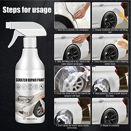 Spray de remoção de riscos | Spray de polimento de carro portátil preto e branco - Cera protetora de