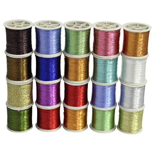 Accessories Attic® - Lote de 20 hilos con purpurina (1 mm, acabado brillante) Cover