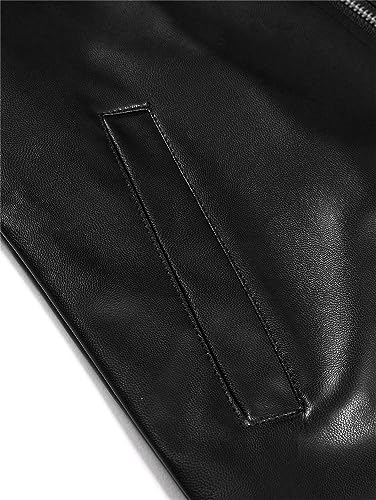 Veste en cuir décontractée à col cranté finitions soignées hiver - 5
