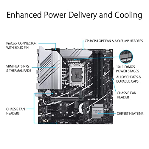 ASUS PRIME Z790M-PLUS Intel Z790 LGA 1700 Micro ATX Motherboard, 3 slo M.2, DDR5, HDMI, USB 3.2 Gen 2 Type-C - Image 2