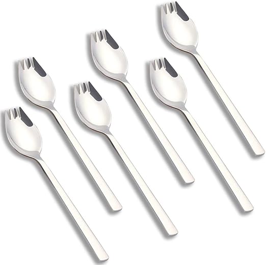 6 Pack Sporks Stainless Steel Forks and Spoons, Muulaii