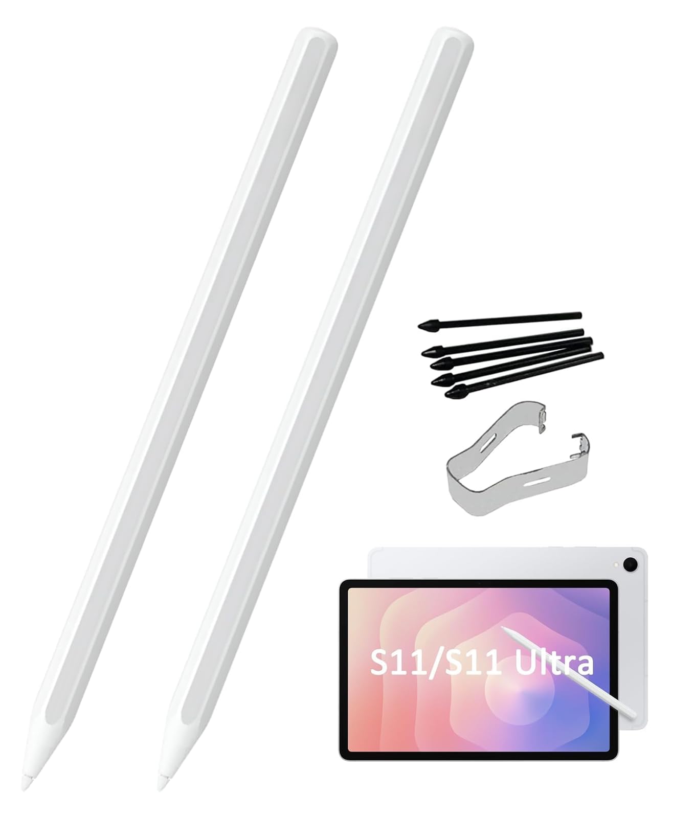 2Pcs Galaxy Tab S11/S11 Ultra S Pen Replacement for Samsung Galaxy Tab S11/S11 Ultra Stylus Pen Compatible with Samsung Galaxy Tab SPen S11/S11 Ultra with Free 5 Tips (White)-image-19