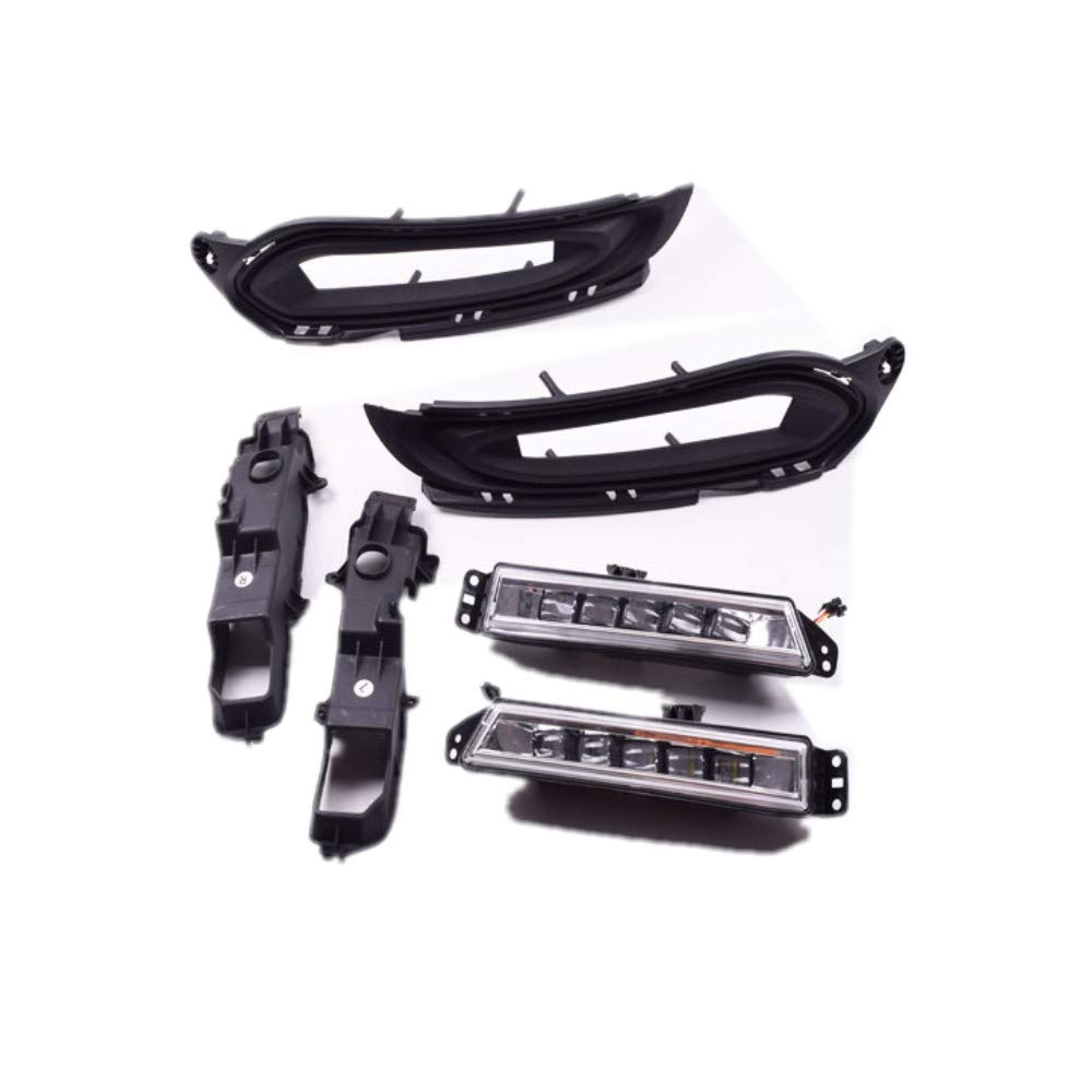 July King 5LEDs Daytime Running Light for Honda Vezel HRV HR-V 2014-2018, 6000K LED Front Bumper DRL with Streamer Yellow Turn Signals Light