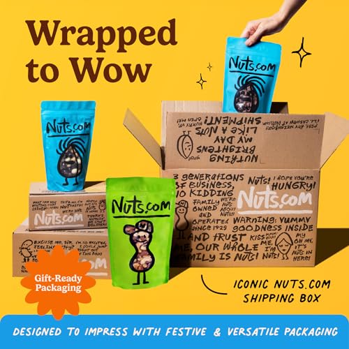 Image of Nuts.com - Nuts and Dried Fruits Snack Box - Gourmet Mix Assortment for Festive Gifts - Package Includes Mixed Nuts, Dried Apricots & Fruits, Trail Mix, Heat Mix and Apple Pie Crunch