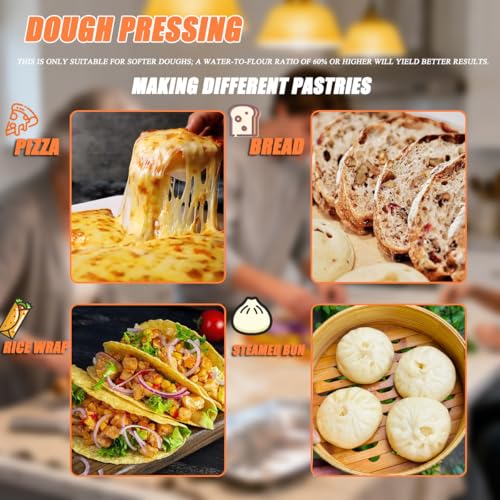 Prasa do ciasta do pizzy ze stali nierdzewnej – regulowane ramię do użytku domowego i komercyjnego, idealna do pizzy, tortilli, płaskich chlebów, łatwa obsługa ręczna, trwałe narzędzie kuchenne