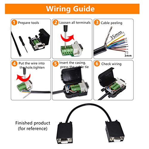 Adaptador conector VGA DB15 hembra con terminales de tornillo miniatura 6