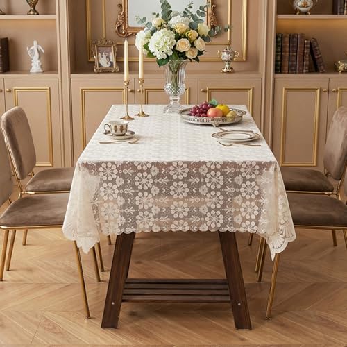 Couverture de table en dentelle florale premium en polyester résistant pour réception raffinée - 6