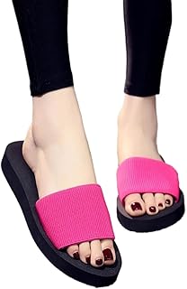 Sandalias de mujer Zapatillas de mujer, zapatos frescos ligeros for exteriores, chanclas planas for mujer, sandalias básicas antideslizantes de color rosa for el hogar, Zapatillas deslizantes(Color-A,