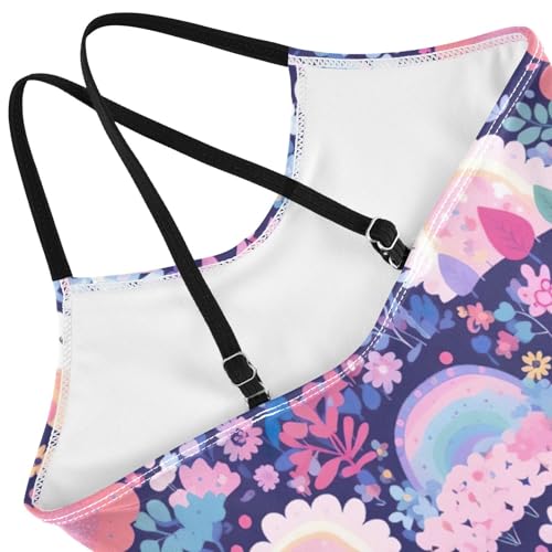 Flowers Floral Leaves Girls One Piece Swimsuit Beach Swimwear 208522424