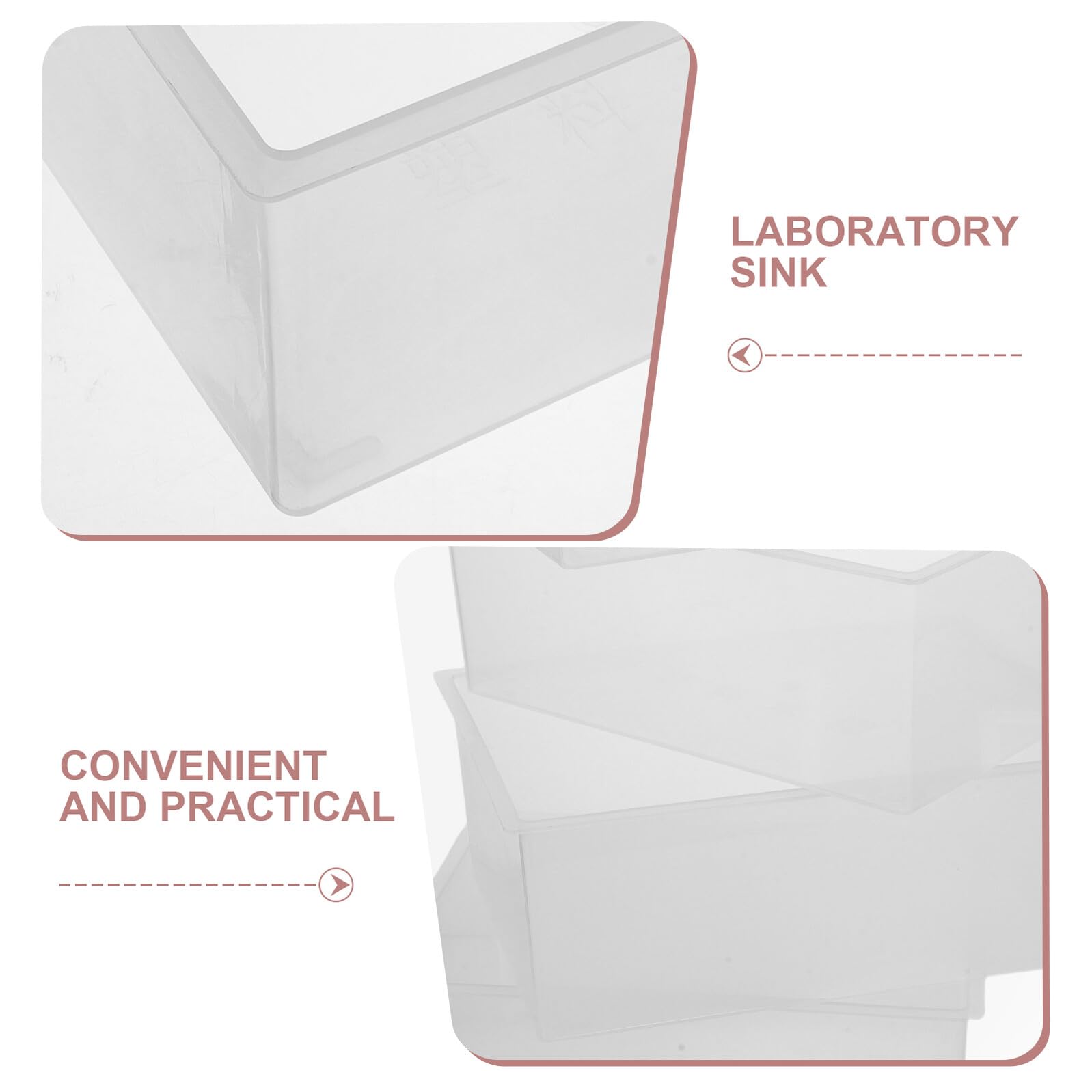 Gatuida 4 Pezzi Bacinelle in Plastica Trasparenti per Laboratorio Resistenti Prodotti Chimici Vaschetta Quadrata Salvaspazio per Pulizia Strumenti e Contenimento Sperimentale