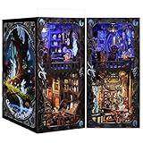 ETKVR Kit de Book Nook – Puzzle 3D de Madera DIY para Adultos, Modelo Tipo Booknook para Construir, Casa en Miniatura con Inserto para Estantería - Criaturas mágicas Bestias