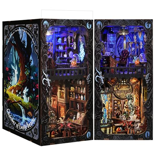ETKVR DIY Book Nook Kit, BooknookMaison de Poupées Miniatures en Bois