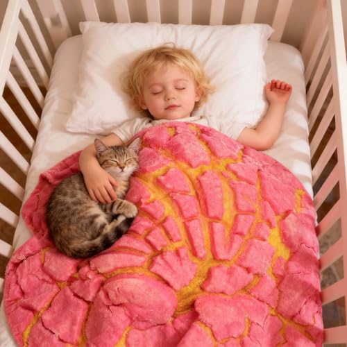 Image of Concha Blanket Baby Stuff Shower White Elephant Gifts for Kids Throw Blankets Wrap Swaddle Toddler Boy Girl Party Novelty Sweet Shell Bread Gag Pets Soft Fleece 40in