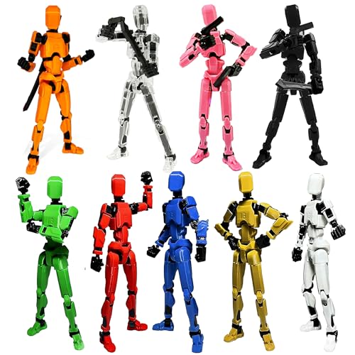 Image of Rugwun Titan 13 Action Figure,Lucky Robot 13 Action Figures,Funny 3D Printed Multi Jointed Action Figures,Nova 13 Action Figure Desktop Decorations Game Gifts for Kids Adult (9-pcs)