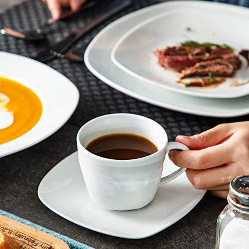MALACASA, Serie ELISA, Vajillas de Porcelana, Juego de Café, 30 Piezas, con 6 Tazas, 6 Platos, 6 Platos de Postre, 6… - Imagen 5