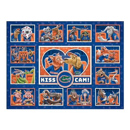Image of YouTheFan NCAA Florida Gators inchKiss Cam inch 500 Puzzle | 500 Pieces, 15 inch X 20 inch Size, Original Artwork, Humorous Illustrations, Officially Licensed, Fun Fan Gift