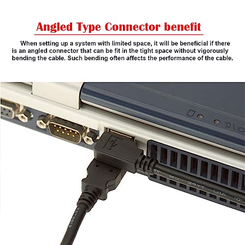 NFHK 90 Degree Right Angled USB 3.0 A Type Male to Straight A Type Male Data Cable 40cm, Black, 40 cm - Image 2