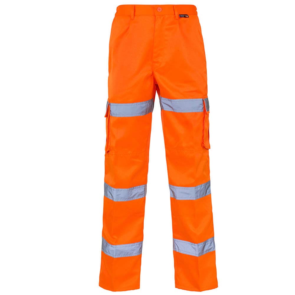 Army And Workwear Exact Colour: Orange (GO/RT 3279) with Reflective Strips | Chest Size: 30 wai.