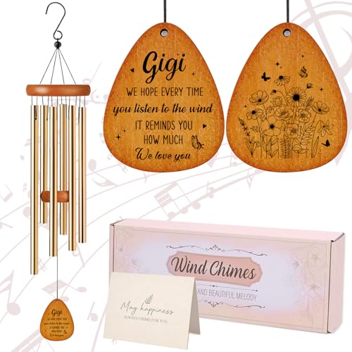 Aunt Gifts Wind Chimes - Metal Windchimes with Card Indoor Outdoor Hanging Decor for Garden Patio Yard Balcony Backyard Appreciation Christmas New Year Birthday Gift for Aunts from Niece