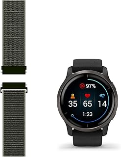LuxuryJOY Nylon Straps Compatible with Garmin Venu 2 Smartwatch Replacement Bands Quick Release 22mm - Medium (22#)
