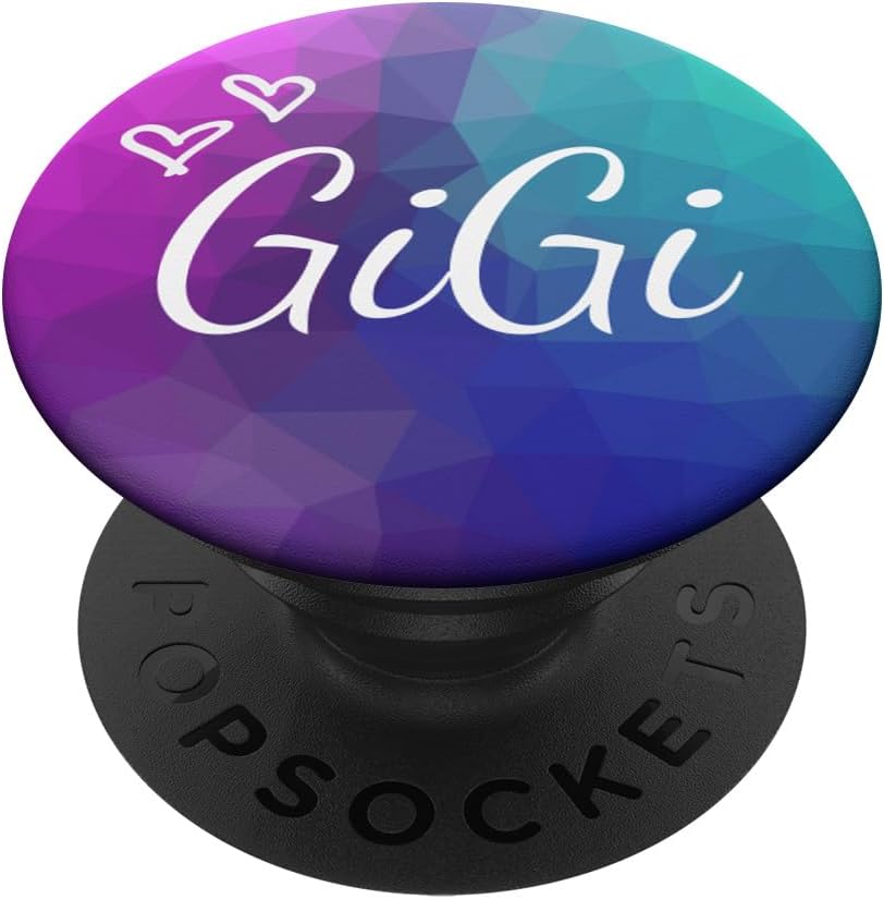Gigi Heart Love Blue Purple polynomial background Shape PopSockets PopGrip for MagSafe