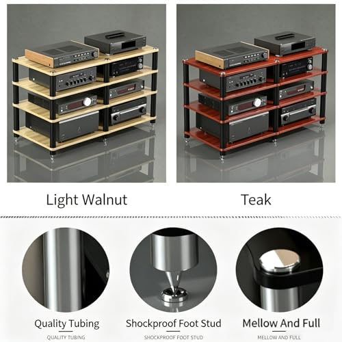Soporte para componentes de audio y video con estantes multimedia 4