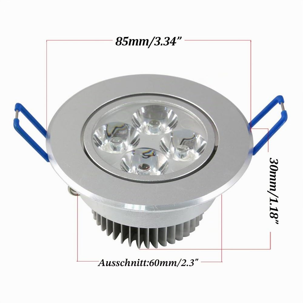 POCKETMAN 5W LED-Deckenleuchte Downlight,Warmweiß Einbaustrahler,Mit LED-Treiber(10 Packung)