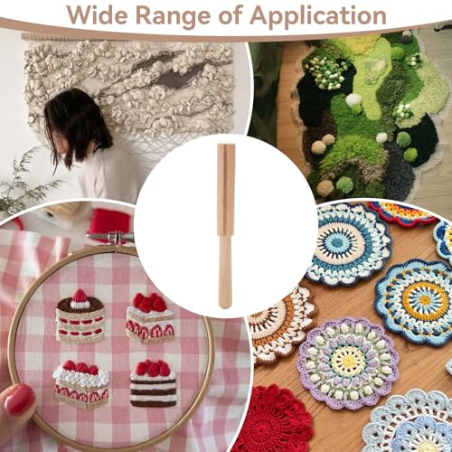 Image of Yarn Cutter Tool, Handcraft Wooden Hook Tool Latch Yarn Cutter DIY Latch Hook Tool for Tapestry Carpet Rug Making DIY Embroidery Crafts