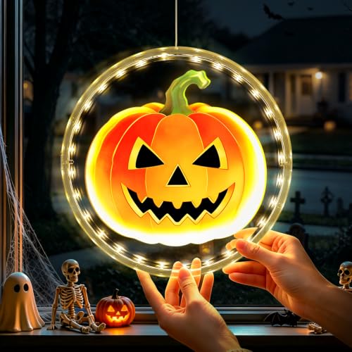 3 Pack Rechargeable Indoor Halloween Window Lights,4/6/12H Timer Function - image 1